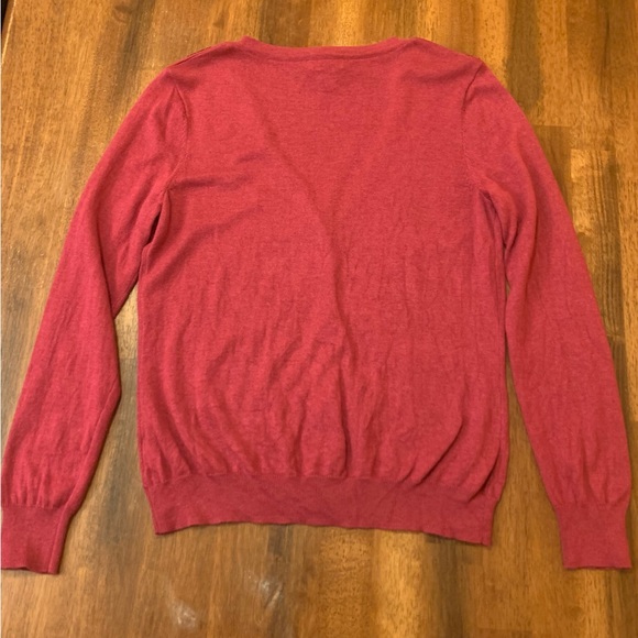 Merona cardigan sweater large wine color with sequins on shoulders button up - Picture 8 of 9